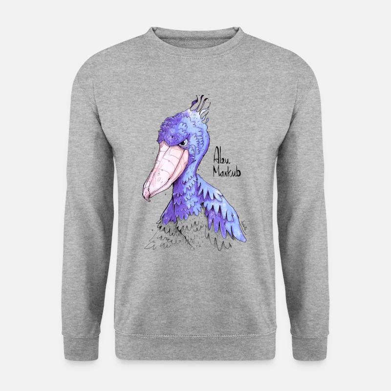 Schuhschnabel - Unisex Pullover - Weißgrau meliert
