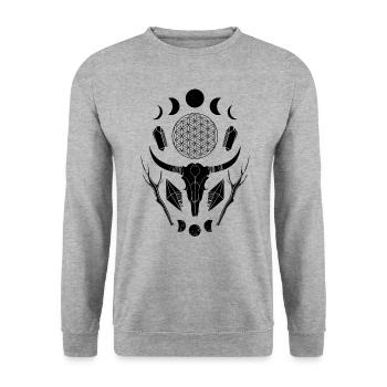 Shamanic - Unisex Sweatshirt - salt & pepper - Front - Alina (178cm) & Michal (187cm)