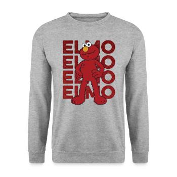 Sesame Street Elmo Pose - Unisex Sweatshirt - salt & pepper - Front - Alina (178cm) & Michal (187cm)