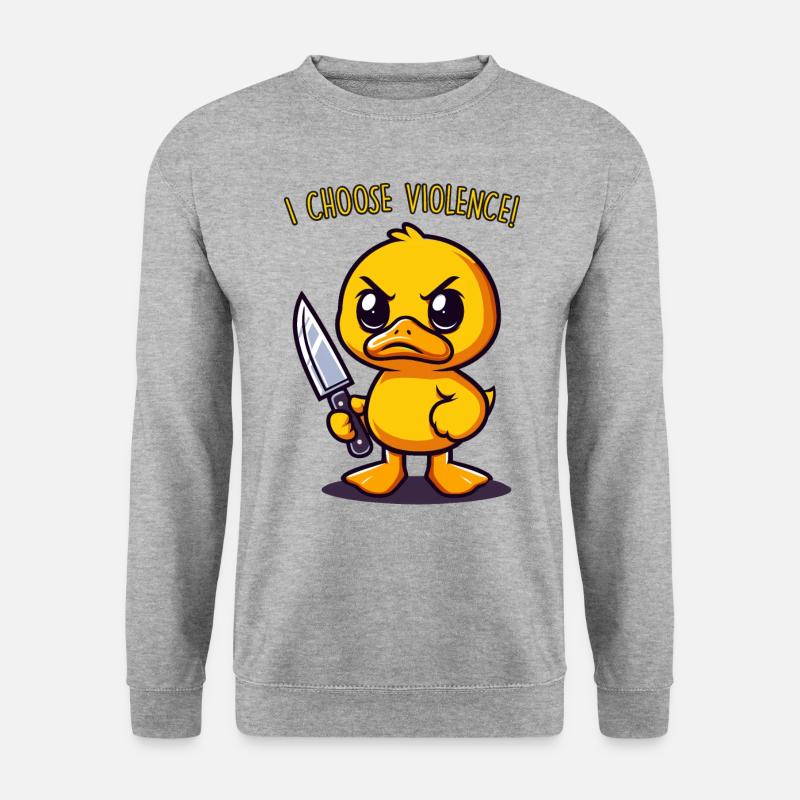 Ich entscheide mich für Gewalt - Unisex Pullover - Weißgrau meliert