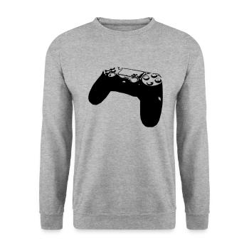 controller - Unisex Sweatshirt - salt & pepper - Front - Alina (178cm) & Michal (187cm)