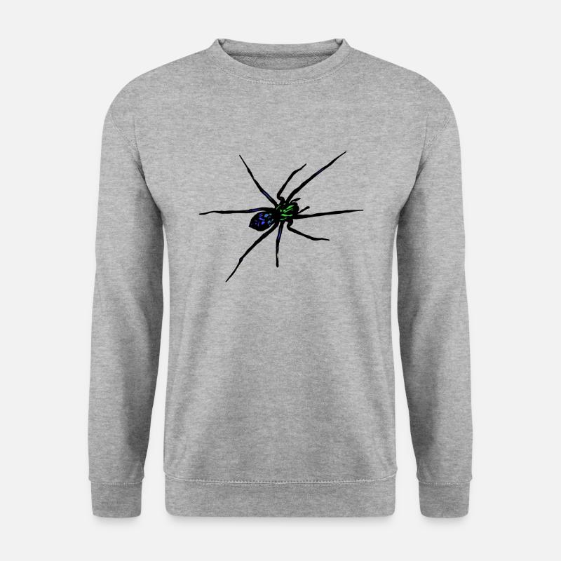 Spinne - Unisex Pullover - Weißgrau meliert
