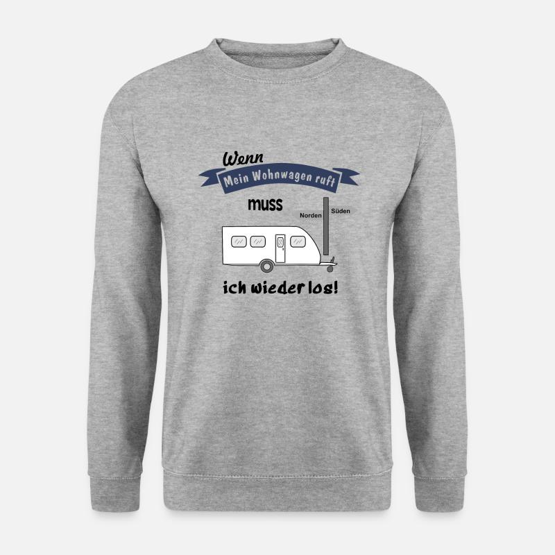 mein wohnwagen ruft - Unisex Pullover - Weißgrau meliert