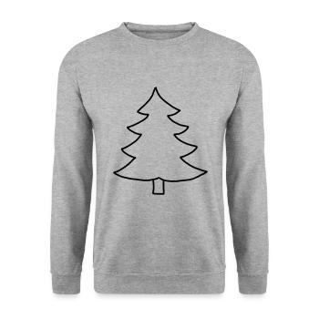 Fir tree drawing - Unisex Sweatshirt - salt & pepper - Front - Alina (178cm) & Michal (187cm)