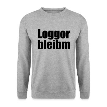 Sächsisch - Dialekt - Spruch - Unisex Pullover - Weißgrau meliert - Vorne - Alina (178cm) & Michal (187cm)