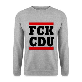 Fck cdu - Unisex Pullover - Weißgrau meliert - Vorne - Alina (178cm) & Michal (187cm)