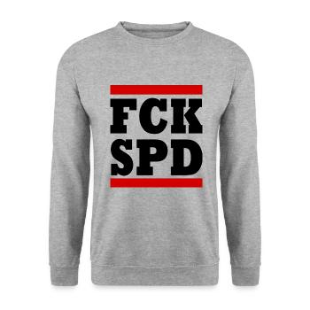Fck spd - Unisex Pullover - Weißgrau meliert - Vorne - Alina (178cm) & Michal (187cm)