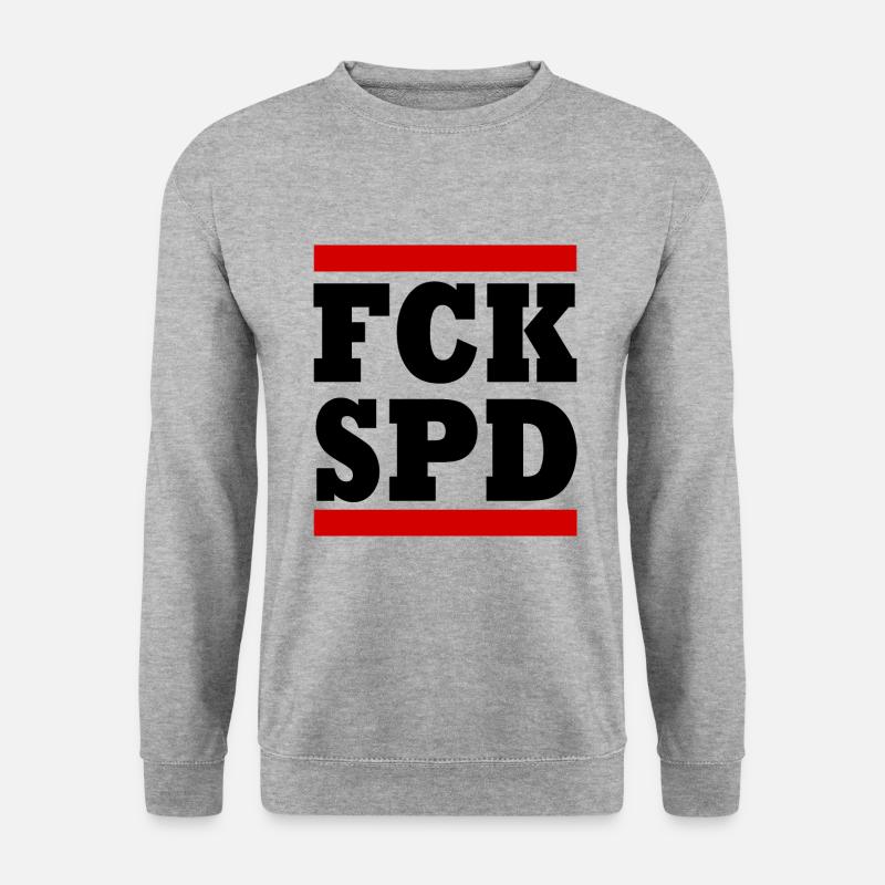 Fck spd - Unisex Pullover - Weißgrau meliert