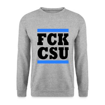 Fck csu - Unisex Pullover - Weißgrau meliert - Vorne - Alina (178cm) & Michal (187cm)