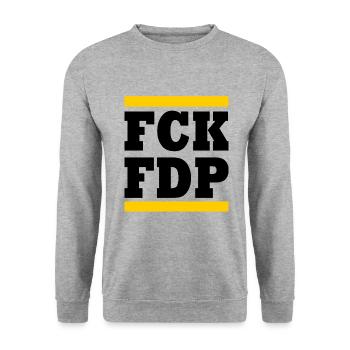Fck fdp - Unisex Sweatshirt - salt & pepper - Front - Alina (178cm) & Michal (187cm)