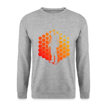 Klettern Climber Escalade Bloc Bloc - Sweat-shirt Unisexe - gris chiné - Devant - Alina (178cm) & Michal (187cm)