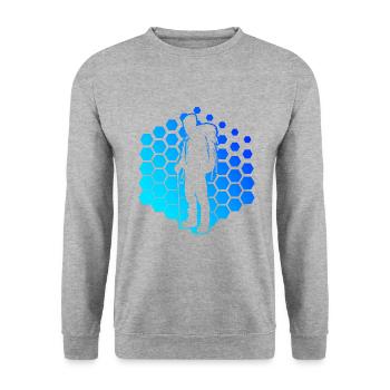 Escalade Femmes Grimpeur Hommes Bloc Bloc - Sweat-shirt Unisexe - gris chiné - Devant - Alina (178cm) & Michal (187cm)