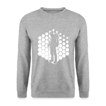 Bloc Femmes Grimpeurs Hommes Bloc - Sweat-shirt Unisexe - gris chiné - Devant - Alina (178cm) & Michal (187cm)