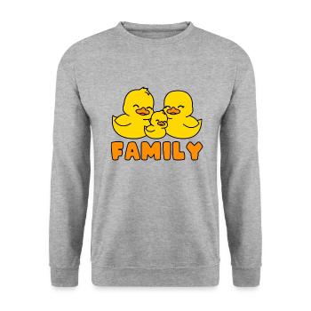 Yellow ducks family - Unisex Sweatshirt - salt & pepper - Front - Alina (178cm) & Michal (187cm)