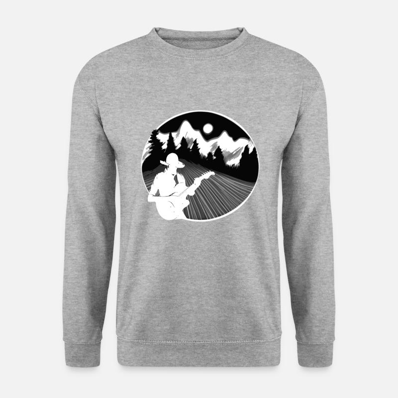 Straßengitarrist - Unisex Pullover - Weißgrau meliert