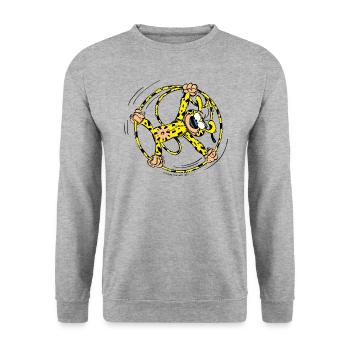 Marsupilami Marsu Hoop - Unisex Sweatshirt - salt & pepper - Front - Alina (178cm) & Michal (187cm)
