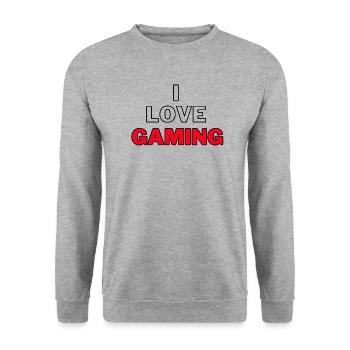 I Love Gaming - Gamer Gaming Video Games - Unisex Sweatshirt - salt & pepper - Front - Alina (178cm) & Michal (187cm)