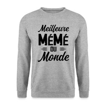 Cadeau Mémé Meilleure Mémé du Monde - Sweat-shirt Unisexe - gris chiné - Devant - Alina (178cm) & Michal (187cm)