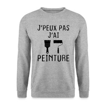 Peinture - Peintre - Je Suis Peintre - Sweat-shirt Unisexe - gris chiné - Devant - Alina (178cm) & Michal (187cm)