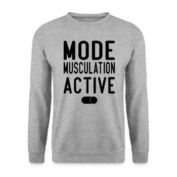Mode Musculation Activé | Idée Cadeau - Sweat-shirt Unisexe - gris chiné - Devant - Alina (178cm) & Michal (187cm)