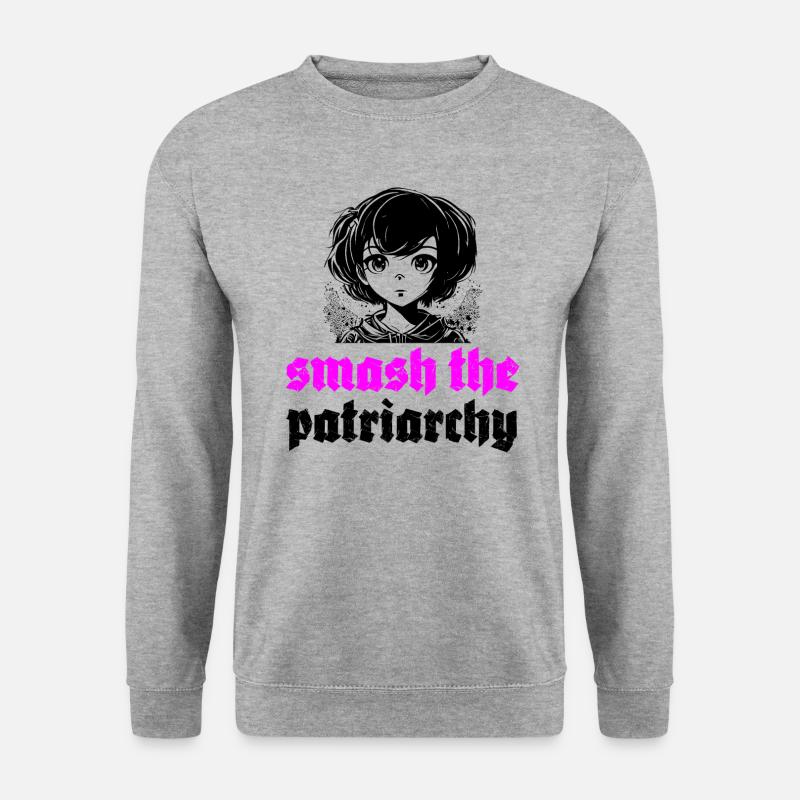 smash the patriarchy - Unisex Pullover - Weißgrau meliert