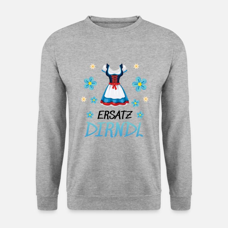 Dirndl Ersatz - Unisex Pullover - Weißgrau meliert