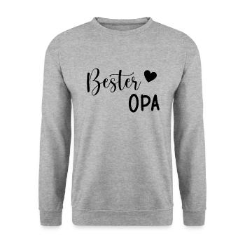 Bester Opa Geschenkidee - Unisex Pullover - Weißgrau meliert - Vorne - Alina (178cm) & Michal (187cm)