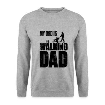 Mon père est le père qui marche Enfant de la fête des pères - Sweat-shirt Unisexe - gris chiné - Devant - Alina (178cm) & Michal (187cm)