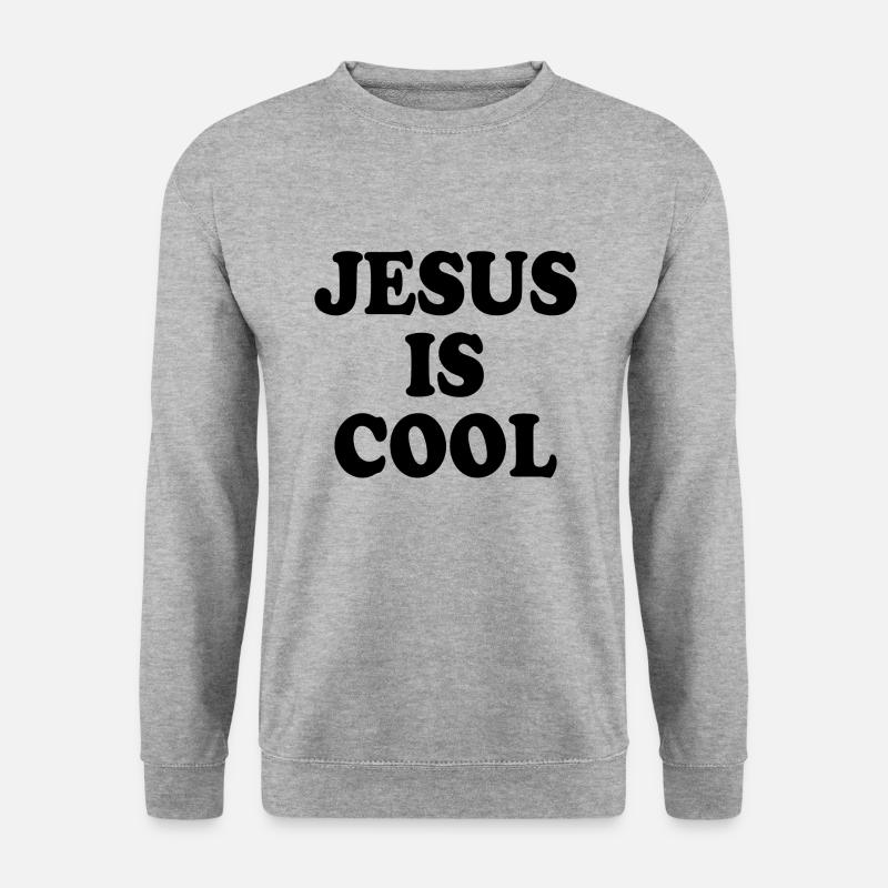 Jesus is cool - Unisex Pullover - Weißgrau meliert