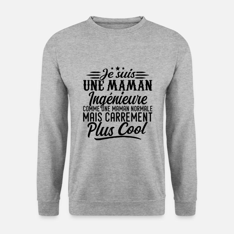 Ingenieurs-Mutter: Normal, aber knallharter - Unisex Pullover - Weißgrau meliert