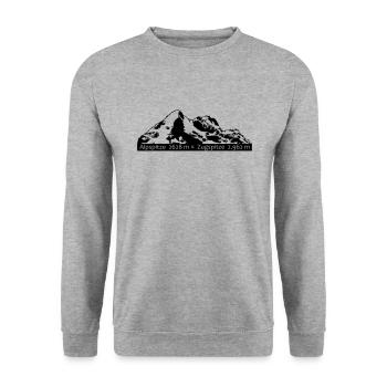Alpspitze Zugspitze - Unisex Sweatshirt - salt & pepper - Front - Alina (178cm) & Michal (187cm)