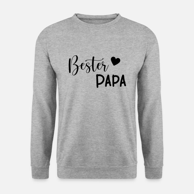 Bester Papa Geschenkidee - Unisex Pullover - Weißgrau meliert
