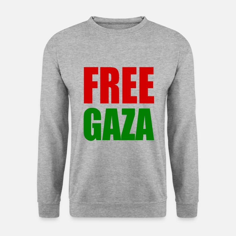 Free gaza - Unisex Pullover - Weißgrau meliert