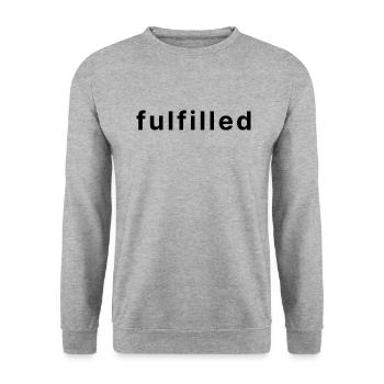 fulfilled. - Unisex Pullover - Weißgrau meliert - Vorne - Alina (178cm) & Michal (187cm)