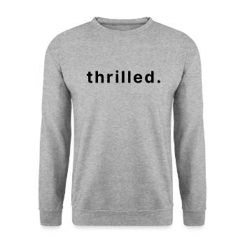 thrilled. - Unisex Pullover - Weißgrau meliert - Vorne - Alina (178cm) & Michal (187cm)