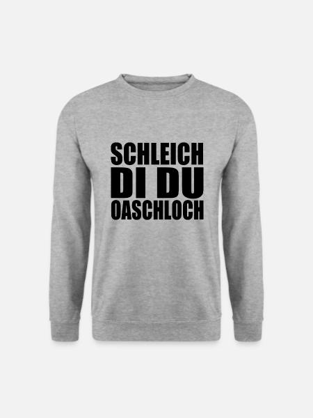 Schleich di du oaschloch - Unisex Pullover - Weißgrau meliert