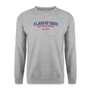 Sign My Shirt - Last Day of School - Class of 2023 - Unisex Sweatshirt - salt & pepper - Front - Alina (178cm) & Michal (187cm)