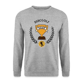 Discgolf Sieger Discgolfer Spieler Team Sieg - Unisex Pullover - Weißgrau meliert - Vorne - Alina (178cm) & Michal (187cm)