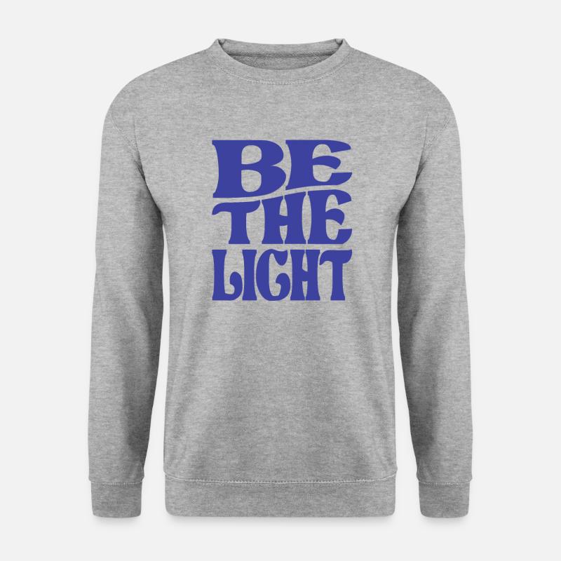 Sei das Licht Matthäus 5:14 Bibelvers Christ - Unisex Pullover - Weißgrau meliert
