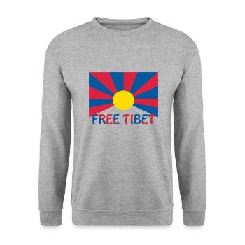 free tibet flagge - Sweat-shirt Unisexe - gris chiné - Devant - Alina (178cm) & Michal (187cm)