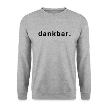 dankbar. - Unisex Pullover - Weißgrau meliert - Vorne - Alina (178cm) & Michal (187cm)