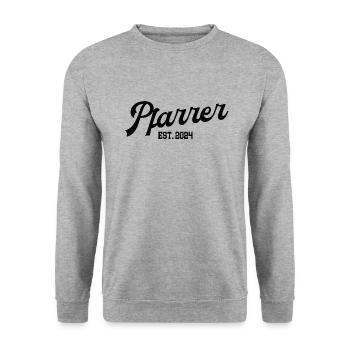 Pfarrer 2024 Geburtstag Jubiläum Kirche Geistliche - Unisex Pullover - Weißgrau meliert - Vorne - Alina (178cm) & Michal (187cm)