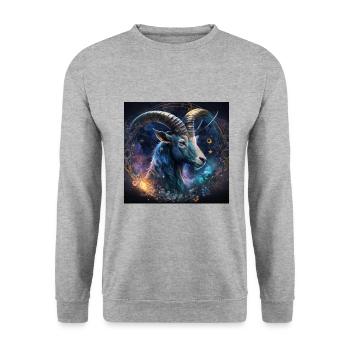 Capricorne zodiaque signe - galaxy - Sweat-shirt Unisexe - gris chiné - Devant - Alina (178cm) & Michal (187cm)