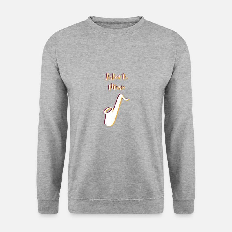 Musik - Unisex Pullover - Weißgrau meliert