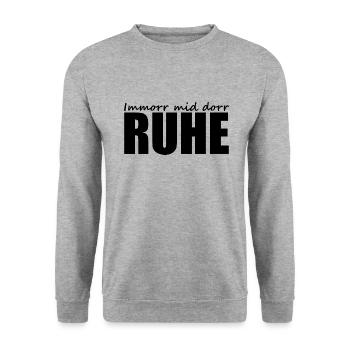 Sächsisch - Dialekt - Spruch - Unisex Pullover - Weißgrau meliert - Vorne - Alina (178cm) & Michal (187cm)