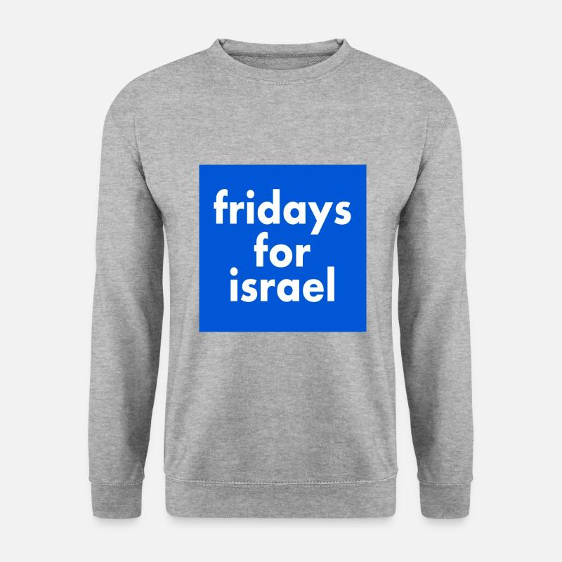 Fridays for israel - Unisex Pullover - Weißgrau meliert