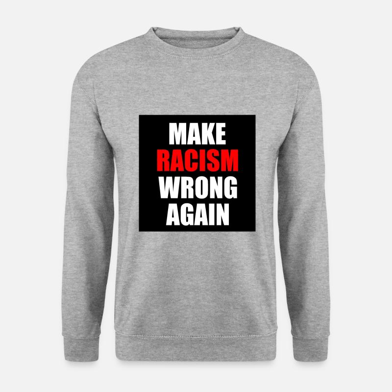 make racism wrong again - Unisex Pullover - Weißgrau meliert