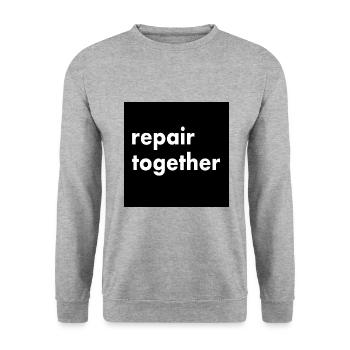 repair together - Unisex Pullover - Weißgrau meliert - Vorne - Alina (178cm) & Michal (187cm)