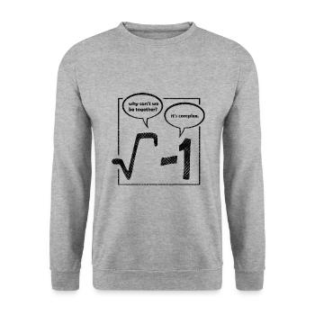 why can't we be together (Mathe) - Unisex Pullover - Weißgrau meliert - Vorne - Alina (178cm) & Michal (187cm)
