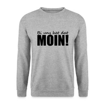 Plattdeutsch - Dialekt - Spruch - Unisex Pullover - Weißgrau meliert - Vorne - Alina (178cm) & Michal (187cm)